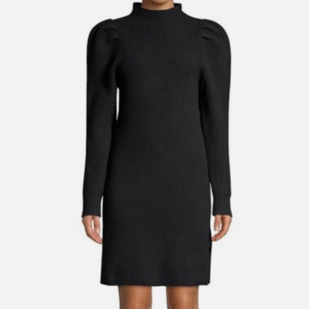 Preowned Sandro high neck puff sleeve sweater dress